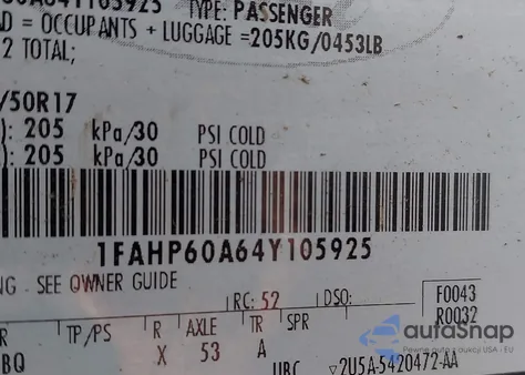 2004 Ford Thunderbird из США, поврежденный, VIN 1FAHP60A64Y105925